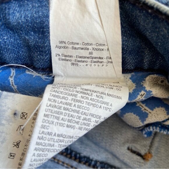 Miss 60’s jeans Style Shock ripped destroyed denim low rise slim straight 27 - Picture 10 of 14